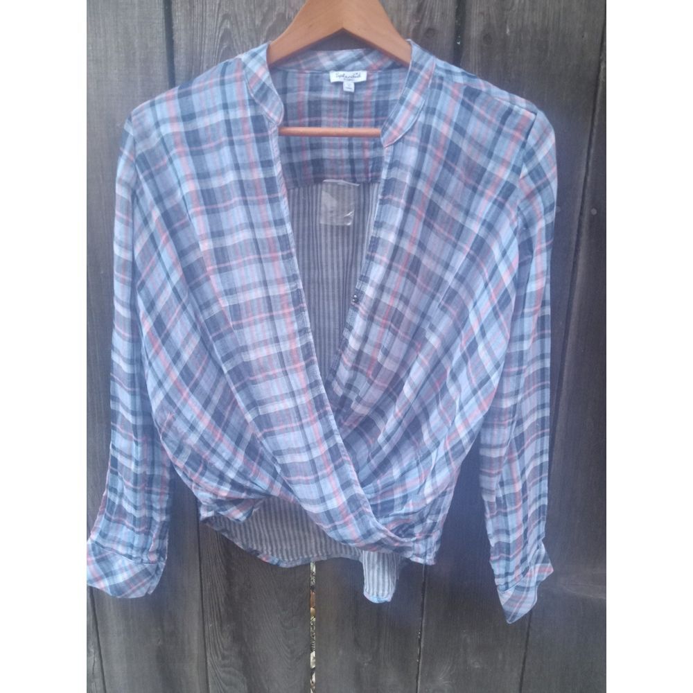 New Splendid Women's Surplice Long Sleeve Top XS